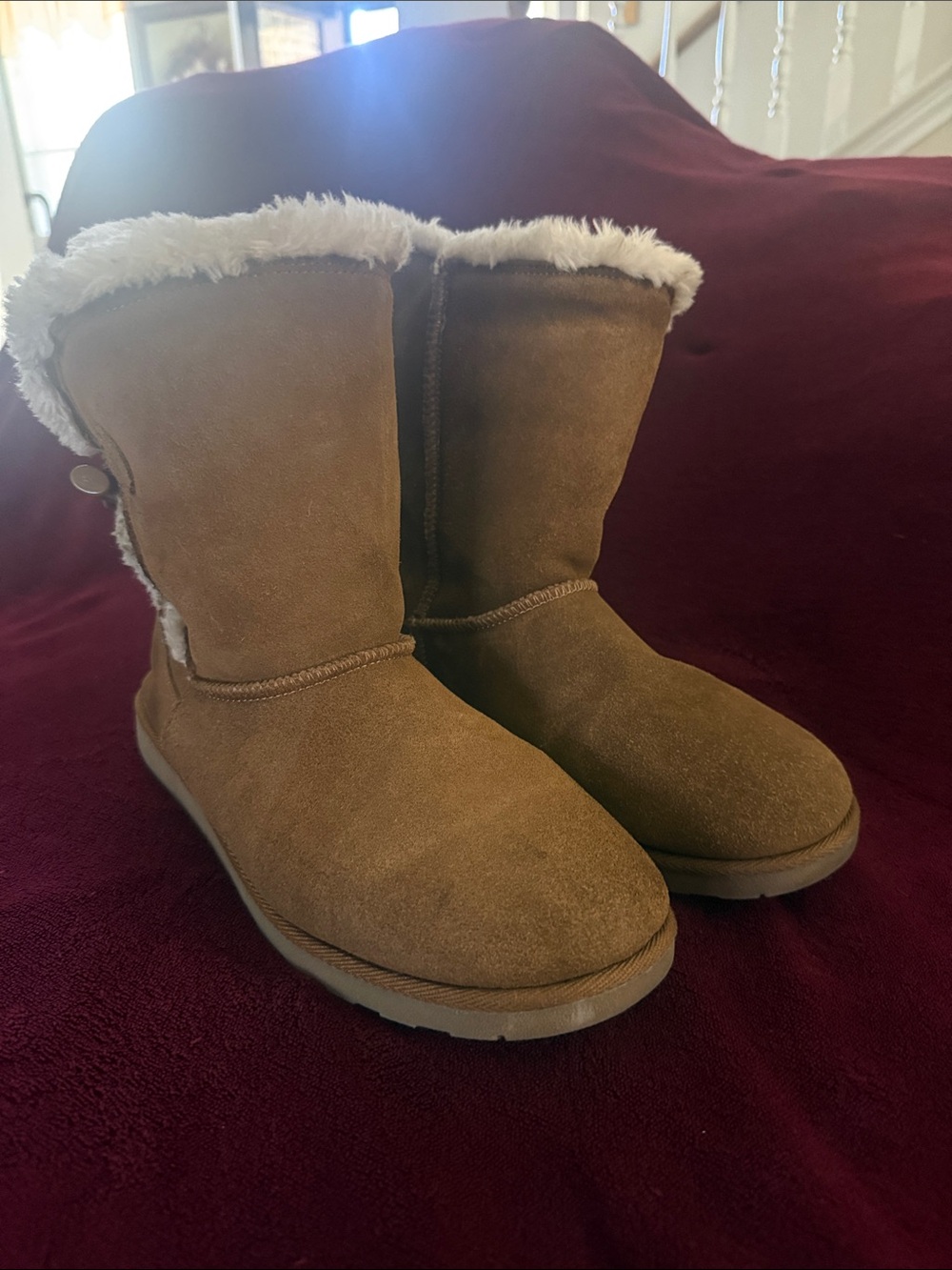 Magellan Outdoors Faux-Shearling Mid-Calf Winter Boots in Chestnut Brown